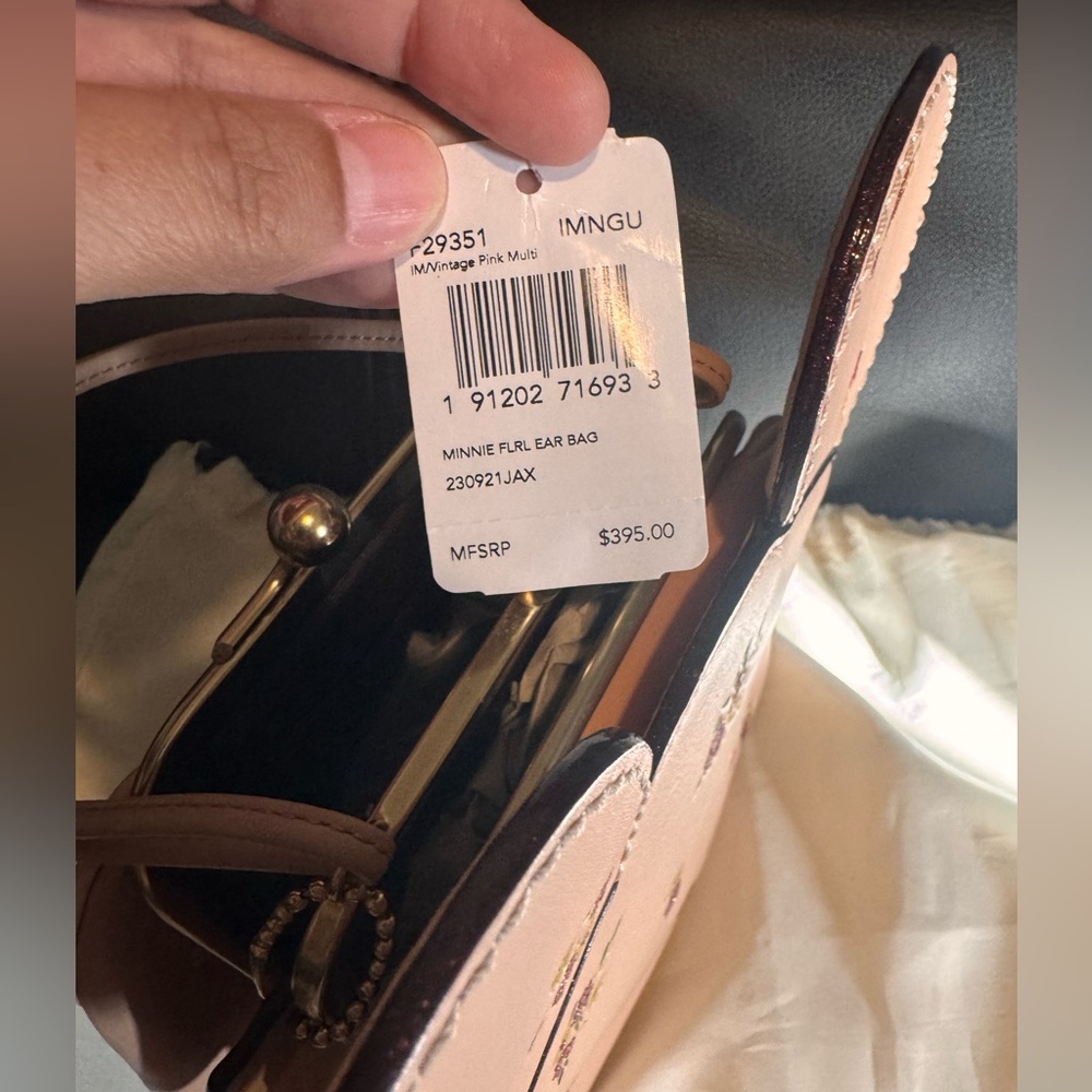 Coach Pink Floral Minnie Kisslock Bag - Picture 7 of 13